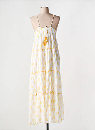 Robe longue imprimé fantaisie fines bretelles blanc BAROK femme