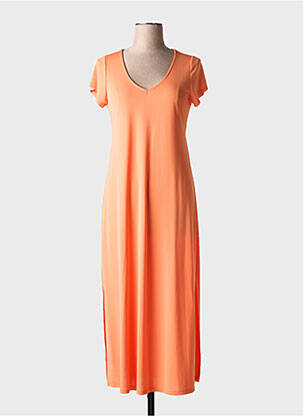 Robe longue manches courtes manches courtes orange TINTA STYLE femme