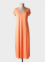 Robe longue manches courtes manches courtes orange TINTA STYLE femme