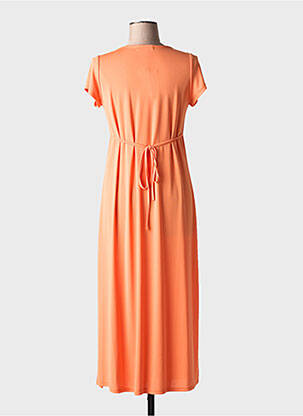 Robe longue manches courtes manches courtes orange TINTA STYLE femme