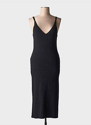 Robe longue fines bretelles fines bretelles noir LOFTY MANNER femme