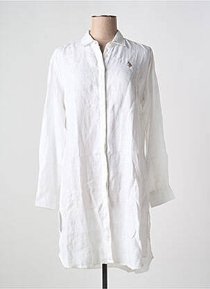 Tunique manches longues col chemisier blanc U.S. POLO ASSN femme