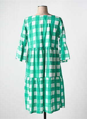 Robe mi-longue manches 3/4 manches 3/4 vert ORIENTIQUE NATURALLY femme