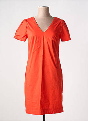 Robe courte manches courtes manches courtes orange MALOKA femme