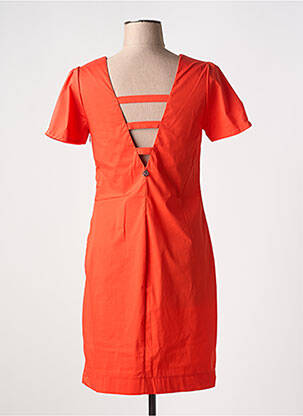 Robe courte manches courtes manches courtes orange MALOKA femme