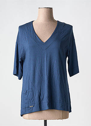 T-shirt manches mi-longues manches courtes bleu MALOKA femme