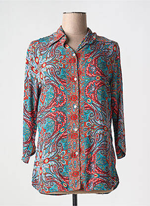 Chemisier coupe fluide manches 3/4 bleu AUGRÉ femme