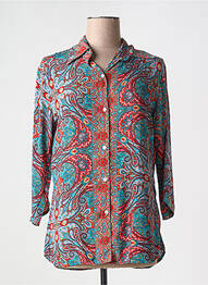 Chemisier coupe fluide manches 3/4 bleu AUGRÉ femme