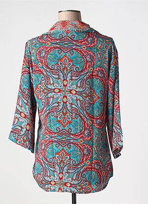 Chemisier coupe fluide manches 3/4 bleu AUGRÉ femme