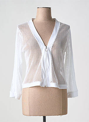 Gilet manches longues stretch blanc MALOKA femme