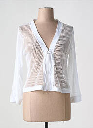 Gilet manches longues stretch blanc MALOKA femme