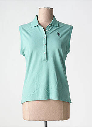 Polo broderie sans manche vert U.S. POLO ASSN femme