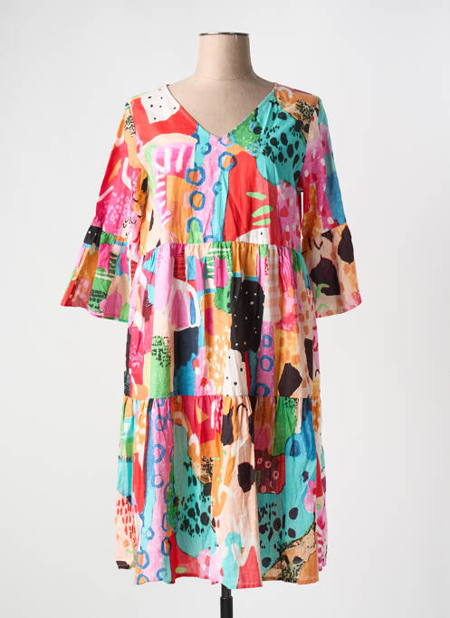 Robe mi-longue rouge ORIENTIQUE NATURALLY pour femme