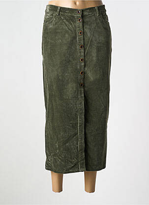 Jupe longue coupe droite vert fonce LCDN femme