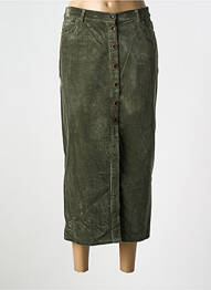 Jupe longue coupe droite vert fonce LCDN femme