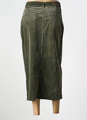 Jupe longue coupe droite vert fonce LCDN femme