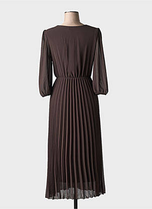 Robe longue manches longues manches longues marron SENES femme