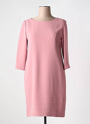 Robe mi-longue manches 3/4 manches 3/4 rose MAZAO femme