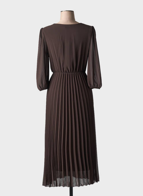 Robe longue manches longues manches longues marron SENES femme
