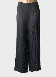 Pantalon droit fermeture zippée sous rabat boutonné noir ANGE femme