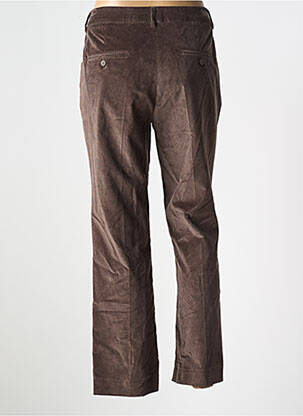 Pantalon droit fermeture zippée sous rabat avec crochet marron MAX MARA femme