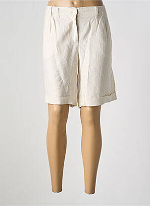 Bermuda coupe droite beige FREDA femme