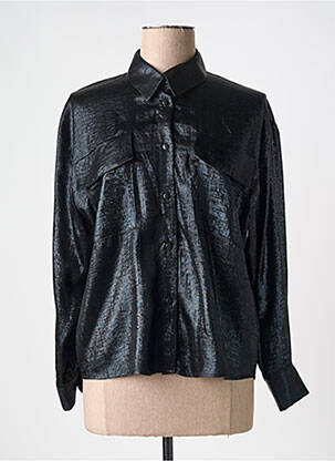 Chemisier coupe fluide manches longues noir KACY femme