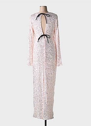 Robe longue manches longues manches longues rose GANNI femme