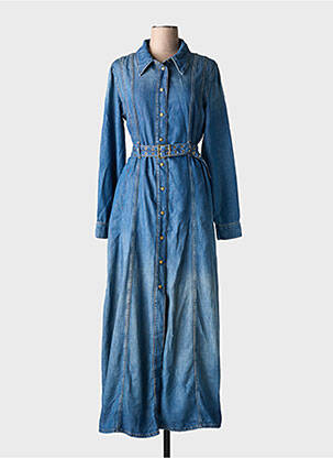 Robe longue manches longues manches longues bleu GANNI femme