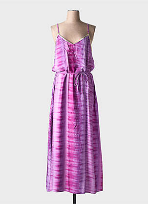 Robe longue imprimé fantaisie fines bretelles violet LA NOUVELLE femme