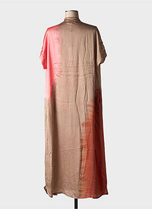 Robe longue imprimé fantaisie manches courtes marron NOUS ANTWERP femme