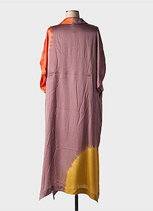 Robe longue imprimé fantaisie manches courtes marron NOUS ANTWERP femme