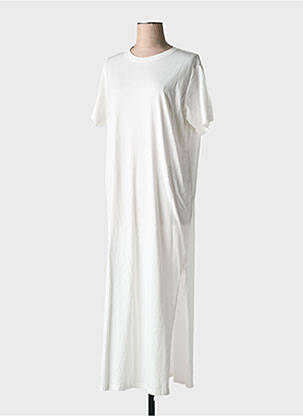Robe mi-longue manches courtes manches courtes blanc CHARLIE JOE femme