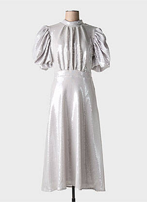 Robe longue manches courtes manches courtes argent ROTATE femme