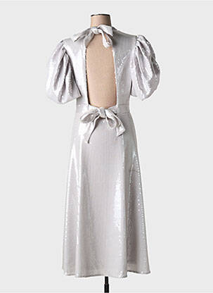 Robe longue manches courtes manches courtes argent ROTATE femme