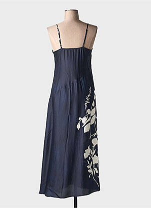 Robe longue imprimé fantaisie fines bretelles noir CHLOÉ STORA femme