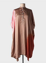 Robe mi-longue coupe fluide manches courtes marron NOUS ANTWERP femme
