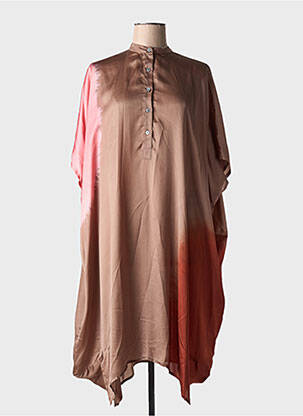 Robe mi-longue coupe fluide manches courtes marron NOUS ANTWERP femme