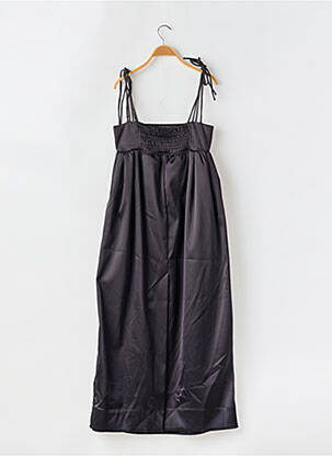 Robe longue coupe évasée fines bretelles noir GANNI femme