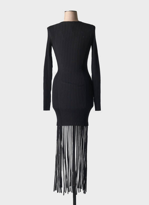 Robe longue coupe cintrée manches longues noir GANNI femme