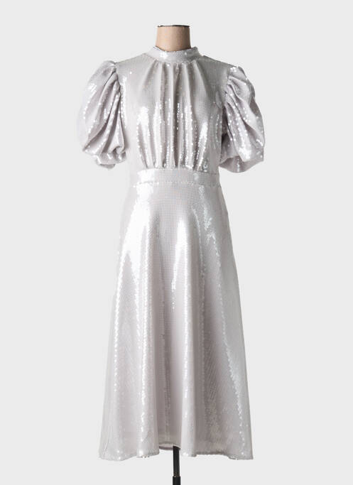 Robe longue manches courtes manches courtes argent ROTATE femme
