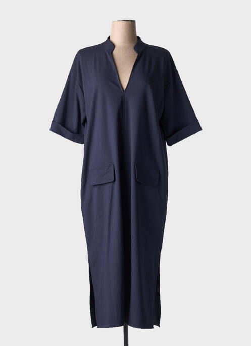 Robe longue manches courtes manches courtes bleu HANA SAN femme