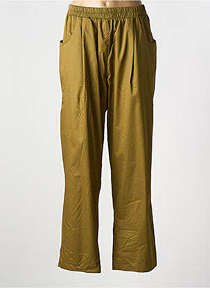 Pantalon droit tissage popeline taille normale vert MAT. femme