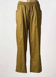Pantalon droit tissage popeline taille normale vert MAT. femme