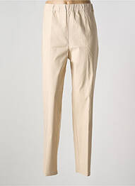 Pantalon droit tissage popeline taille normale beige SOPHIA CURVY femme