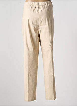Pantalon droit tissage popeline taille normale beige SOPHIA CURVY femme