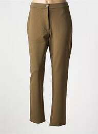 Pantalon chino fermeture zippée sous rabat boutonné taille haute vert MASAI femme