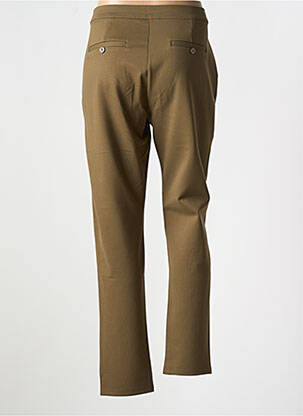 Pantalon chino fermeture zippée sous rabat boutonné taille haute vert MASAI femme