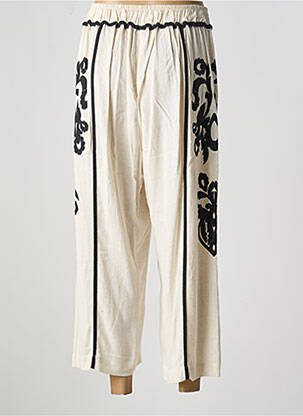 Pantalon 7/8 taille élastique taille normale beige MAT. femme