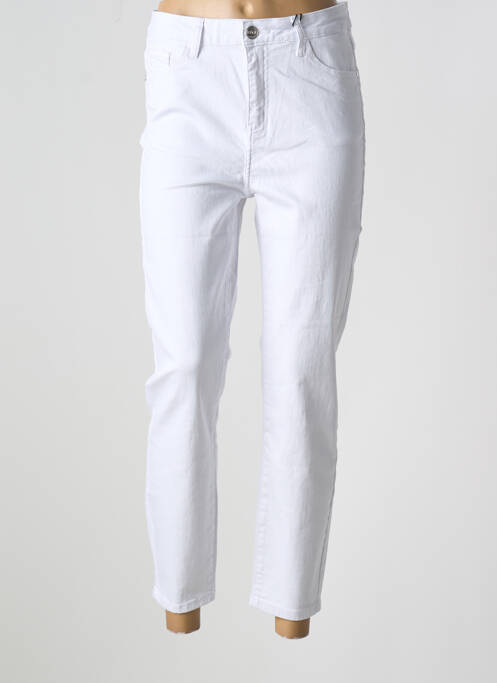 Jeans coupe slim blanc MAT. pour femme